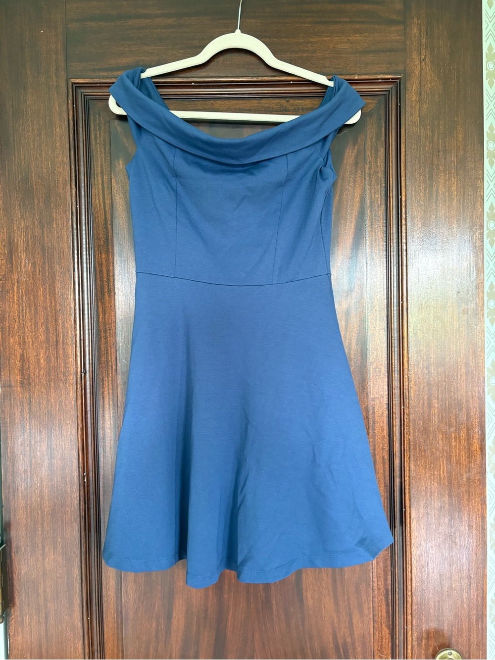 Lulu's One-Shoulder Navy A-Line Dress
